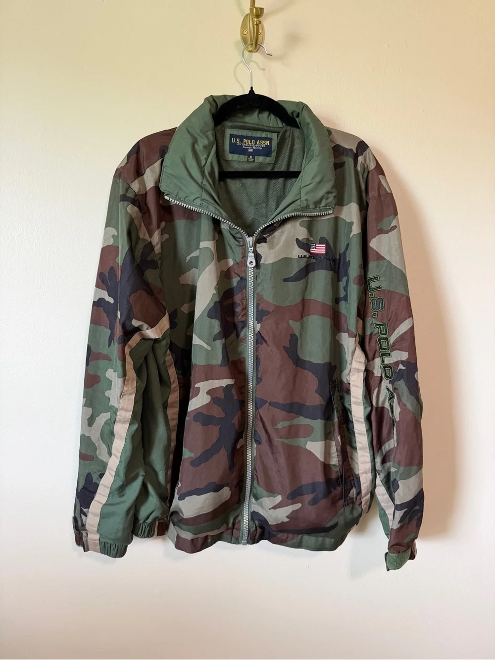 vintage Polo Ralph Lauren camo windbreaker zip up jacket size Large